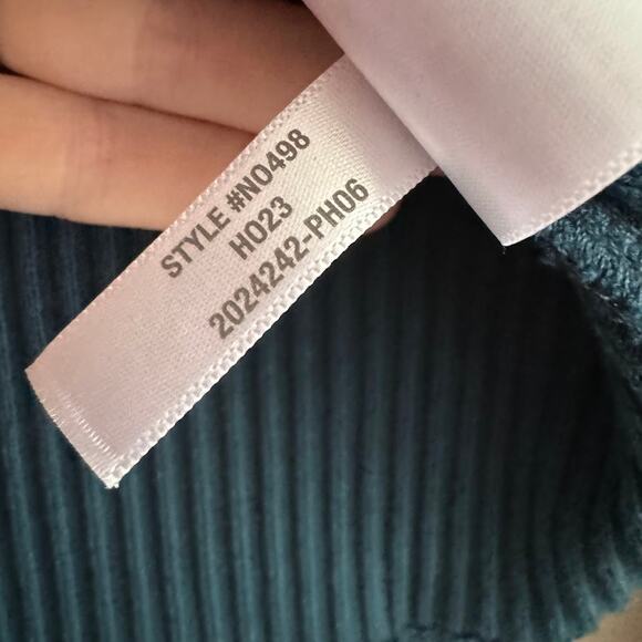 Madewell Long Sleeve Blue Off the Shoulder Ribbed Top #NO498 Size Small NEW - Picture 4 of 6